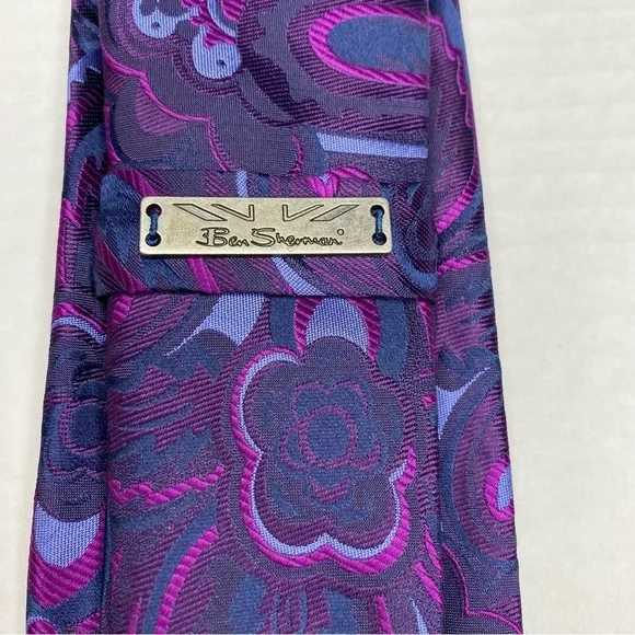 Ben Sherman Paisley Floral 100% Silk Tie - Picture 7 of 9